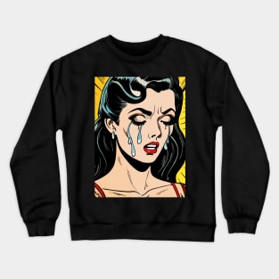 pop art crying girl Crewneck Sweatshirt